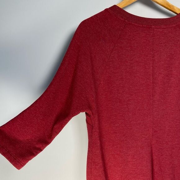 Isabel Maternity Red Nursing Sweatshirt Button Snap Top 3/4 Sleeve Comfy Cute - Picture 8 of 10